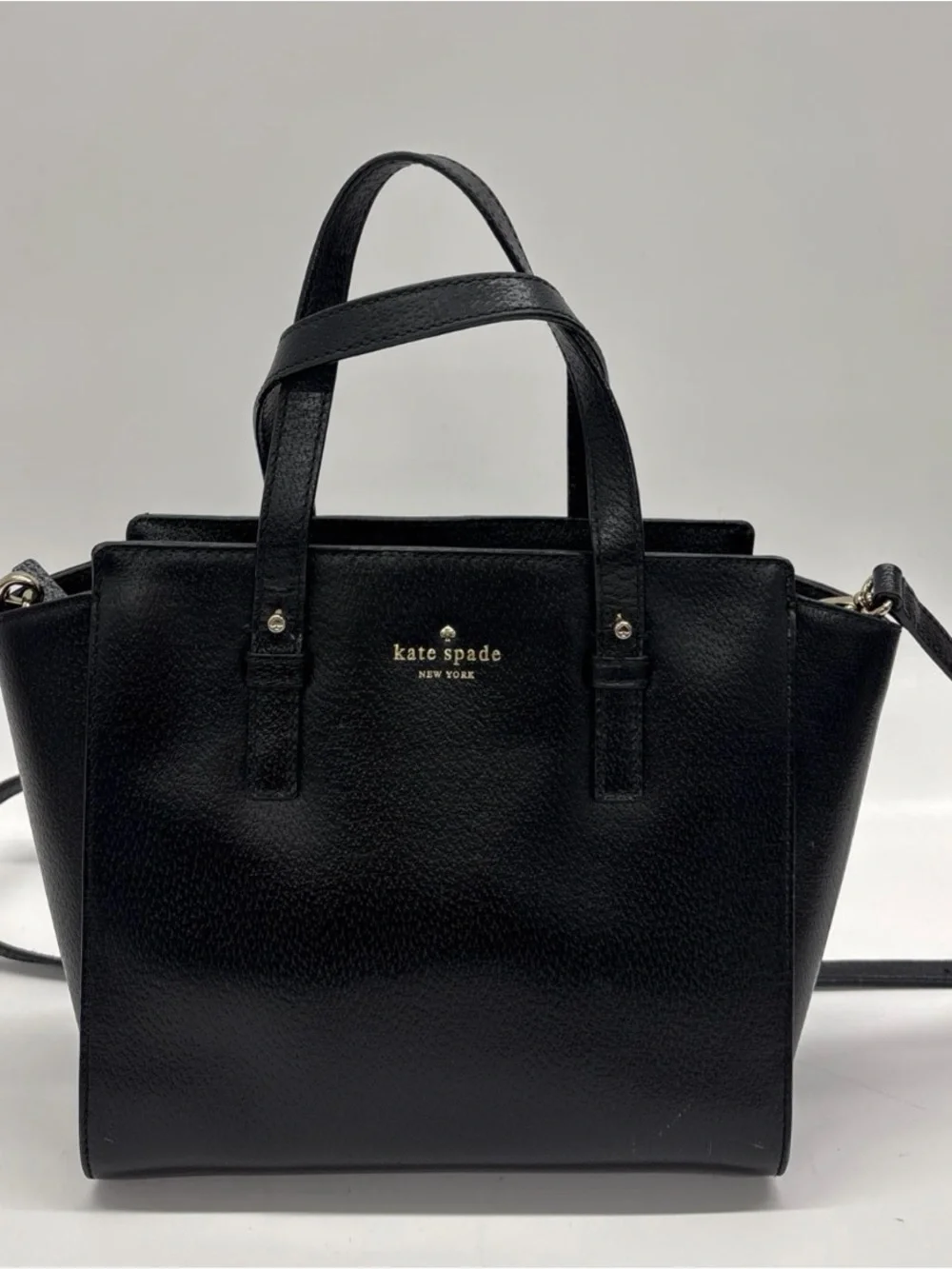 kate spade Black Pebbled Leather Satchel with Shoulder Strap